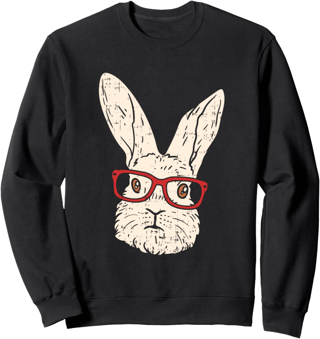 Lustiger Hipster Hase mit Brille - Hasenfreunde Karnickel Sweatshirt
