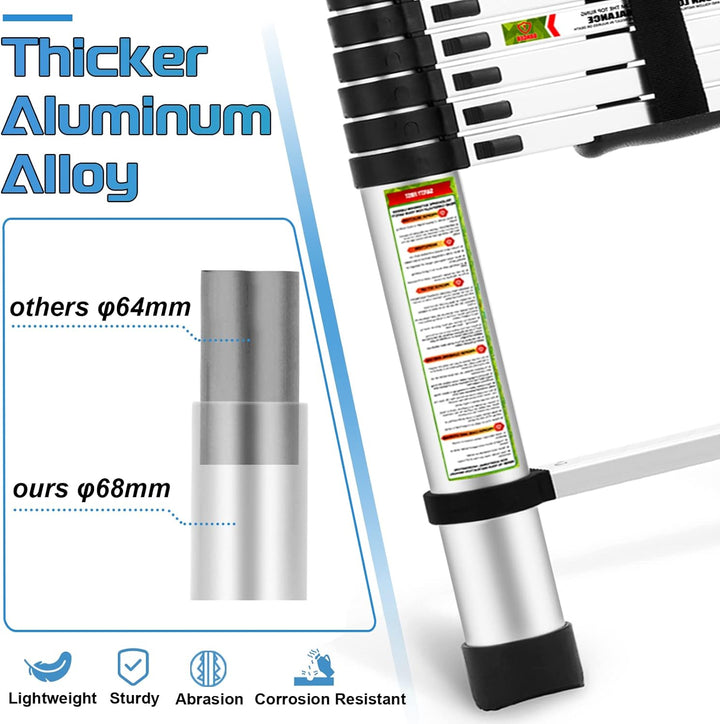 RIKADE Teleskopleiter,Haushaltsleiter,Klappleiter, Ausziehleiter,Mehrzweckleiter,Tragbare Ausziehlei