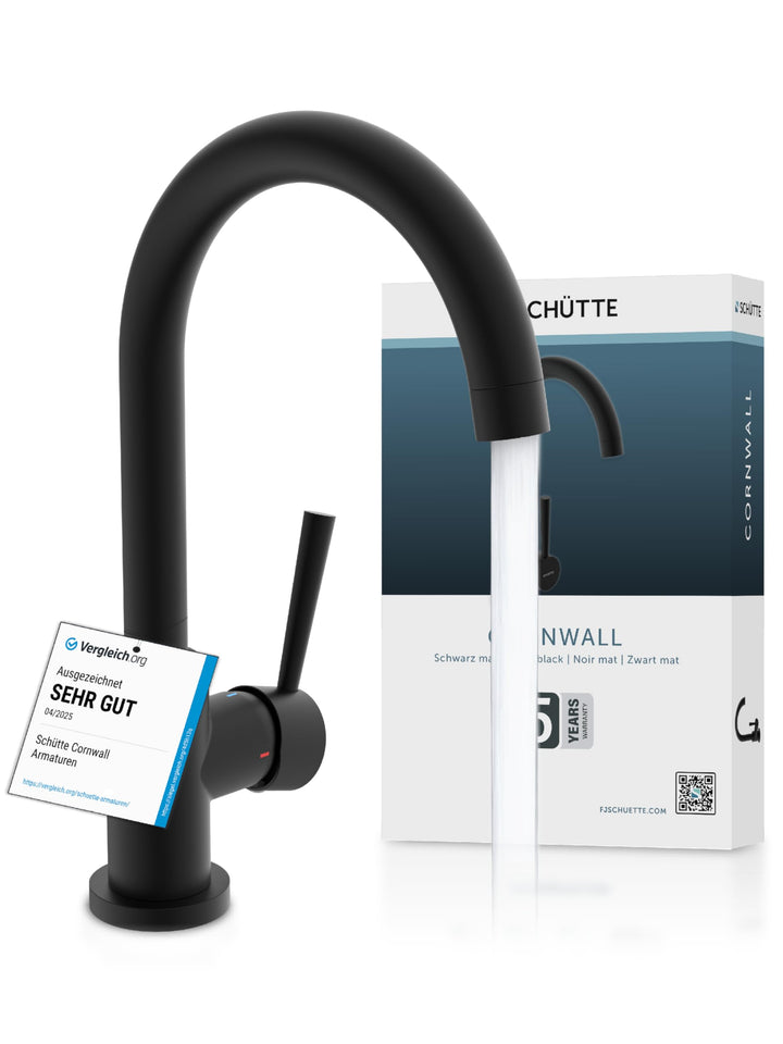 SCHÜTTE 79166 Küchenarmatur Cornwall, 360 Grad schwenkbarer Wasserhahn Küche, Mischbatterie für die