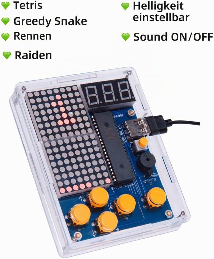 DIY Spielekonsole Löten Bausatz, Elektronik Lötübungsset, DIY Handheld Spielkonsole, Lötbausätze mit