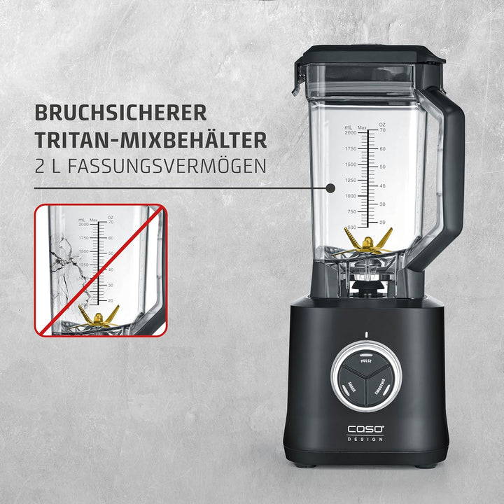 CASO PowerBlender B 2000 - Profi Standmixer, Testurteil: Sehr Gut, 30.000 U/min, bruchsicherer Trita