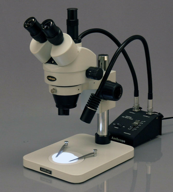 AmScope SM-1TS-L6W Zoom Leistung Trinokulares Inspektion Stereomikroskop mit Schwanenhals-LED-Leucht