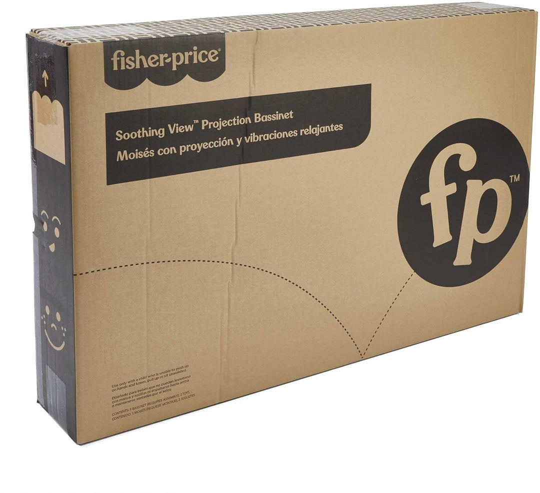 Fisher-Price Tragbares Babybett mit beruhigender Sicht und Projektion, Stubenwagen mit Lichtern, Mus
