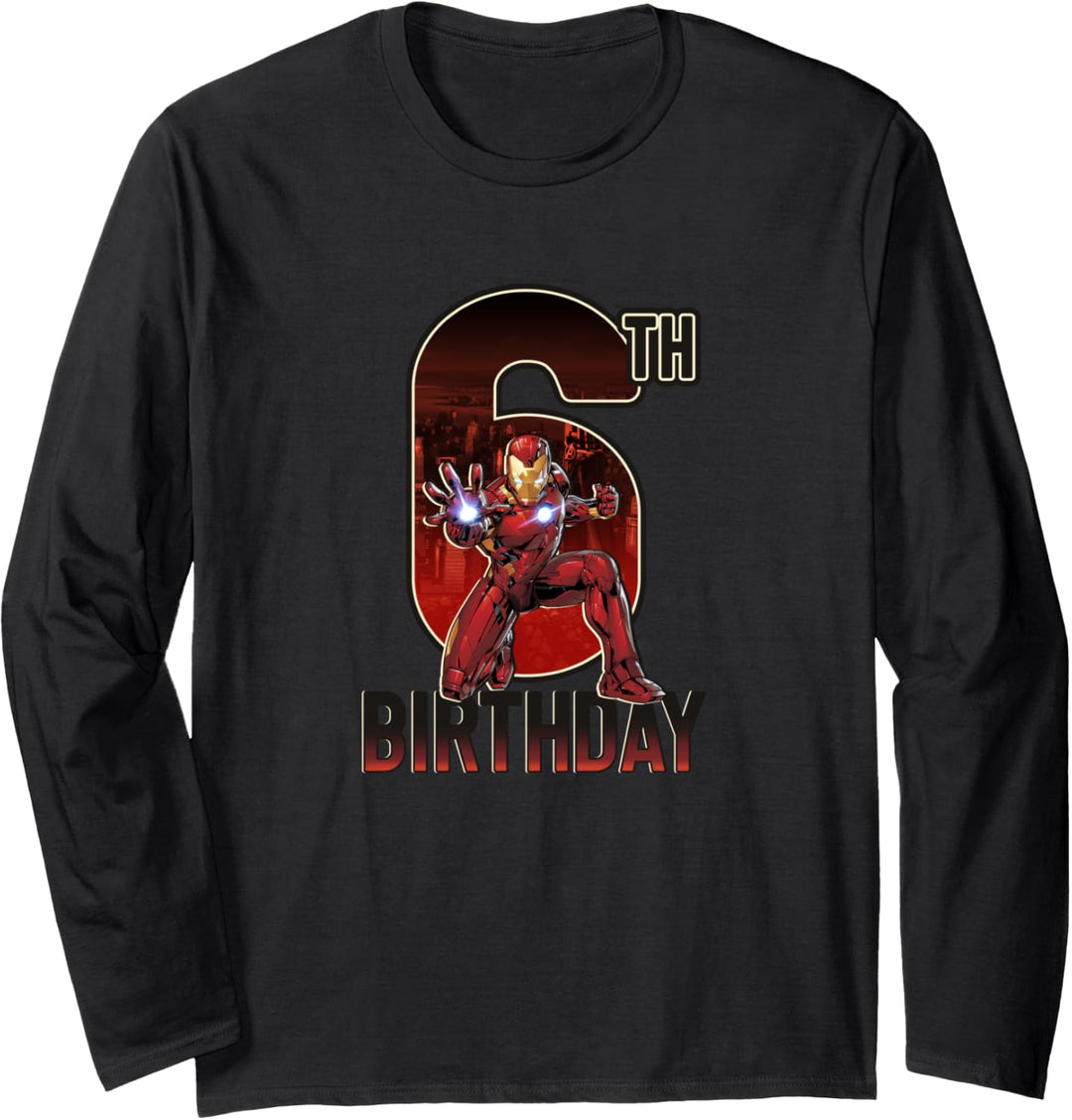 Marvel Iron Man Happy 6th Birthday Langarmshirt