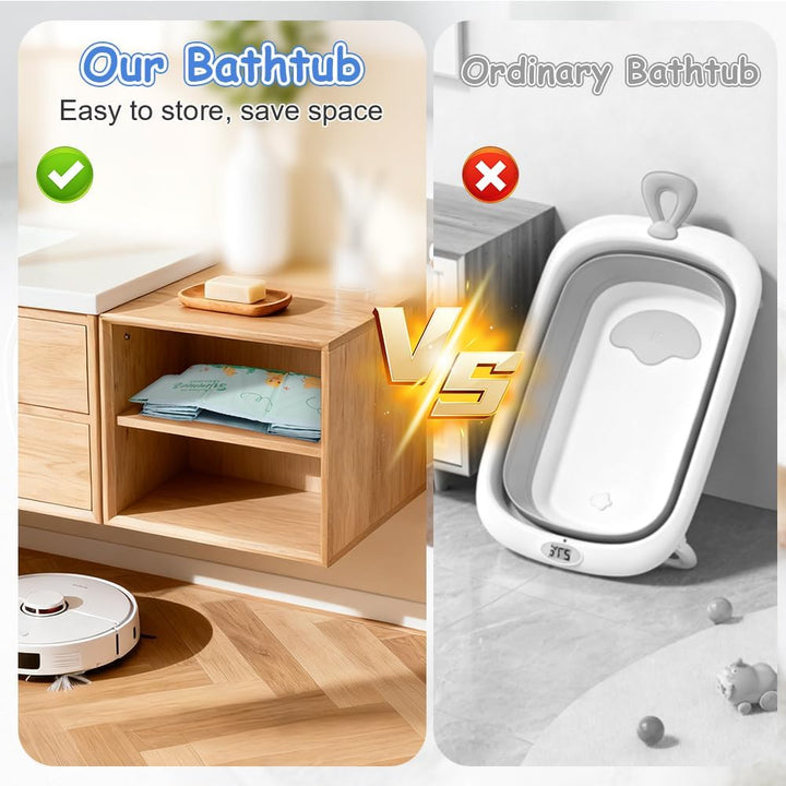 Faltbare Badewanne Kinder Tragbare Säuglings Badewanne Baby mit Ablassschraube Integrierte Tragbare