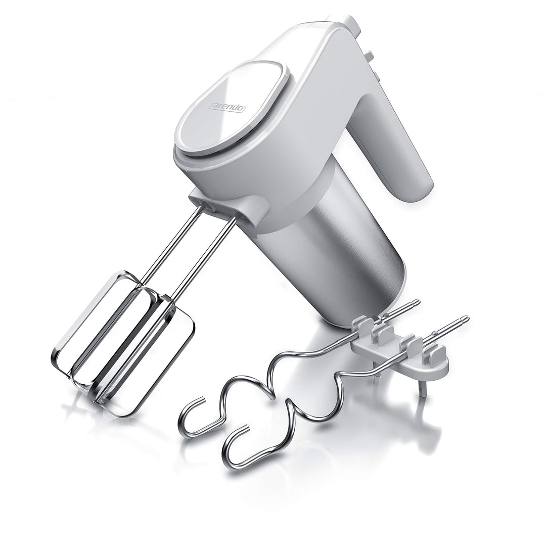Arendo - Elektrischer Handmixer Edelstahl 400 W - Handrührer mit 5 Geschwindigkeiten inkl. Turbofunk