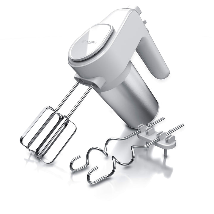 Arendo - Elektrischer Handmixer Edelstahl 400 W - Handrührer mit 5 Geschwindigkeiten inkl. Turbofunk