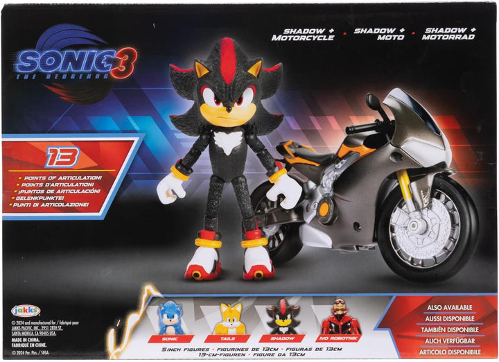 Sonic 3 der Film Shadow-Figur, 15 cm, beweglich, inklusive Shadow-Mobile von Jakks Pacific, Akustisc