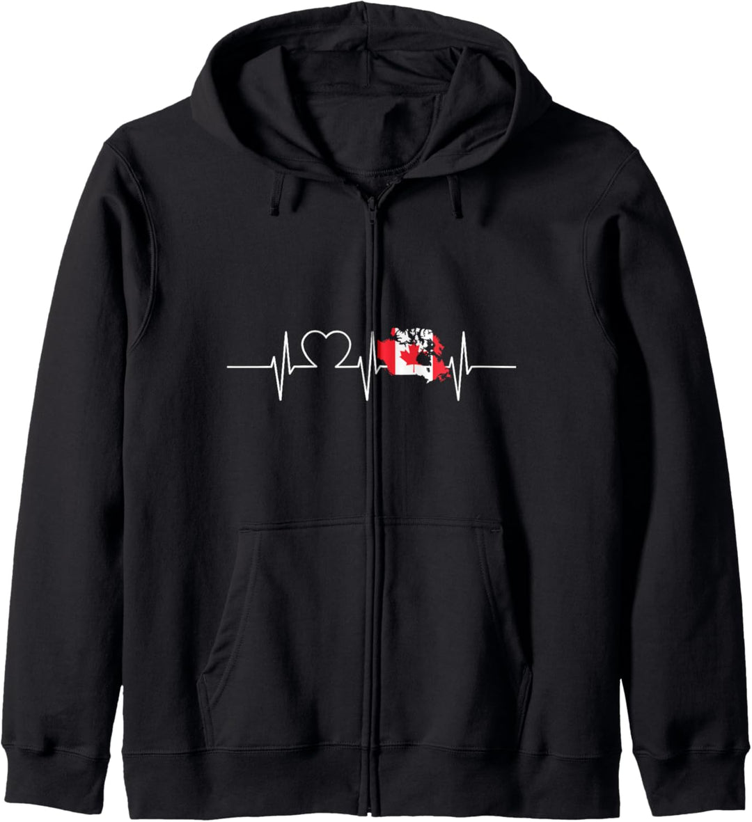 Kanada Karte mit Herzschlag Vintage Flagge Kanada Kapuzenjacke