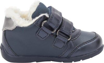 Geox Baby-Mädchen B Elthan Girl B Sneaker 18 EU Navy Dk Silver, 18 EU Navy Dk Silver