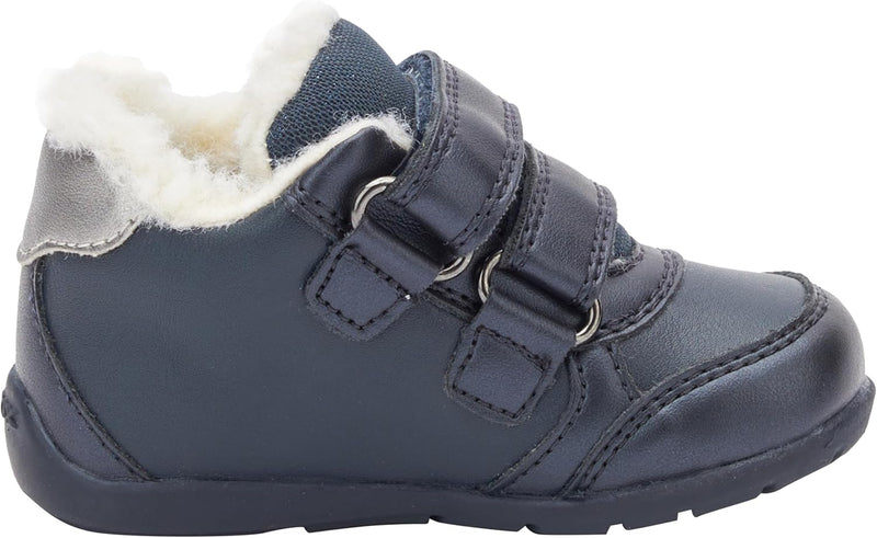 Geox Baby-Mädchen B Elthan Girl B Sneaker 18 EU Navy Dk Silver, 18 EU Navy Dk Silver