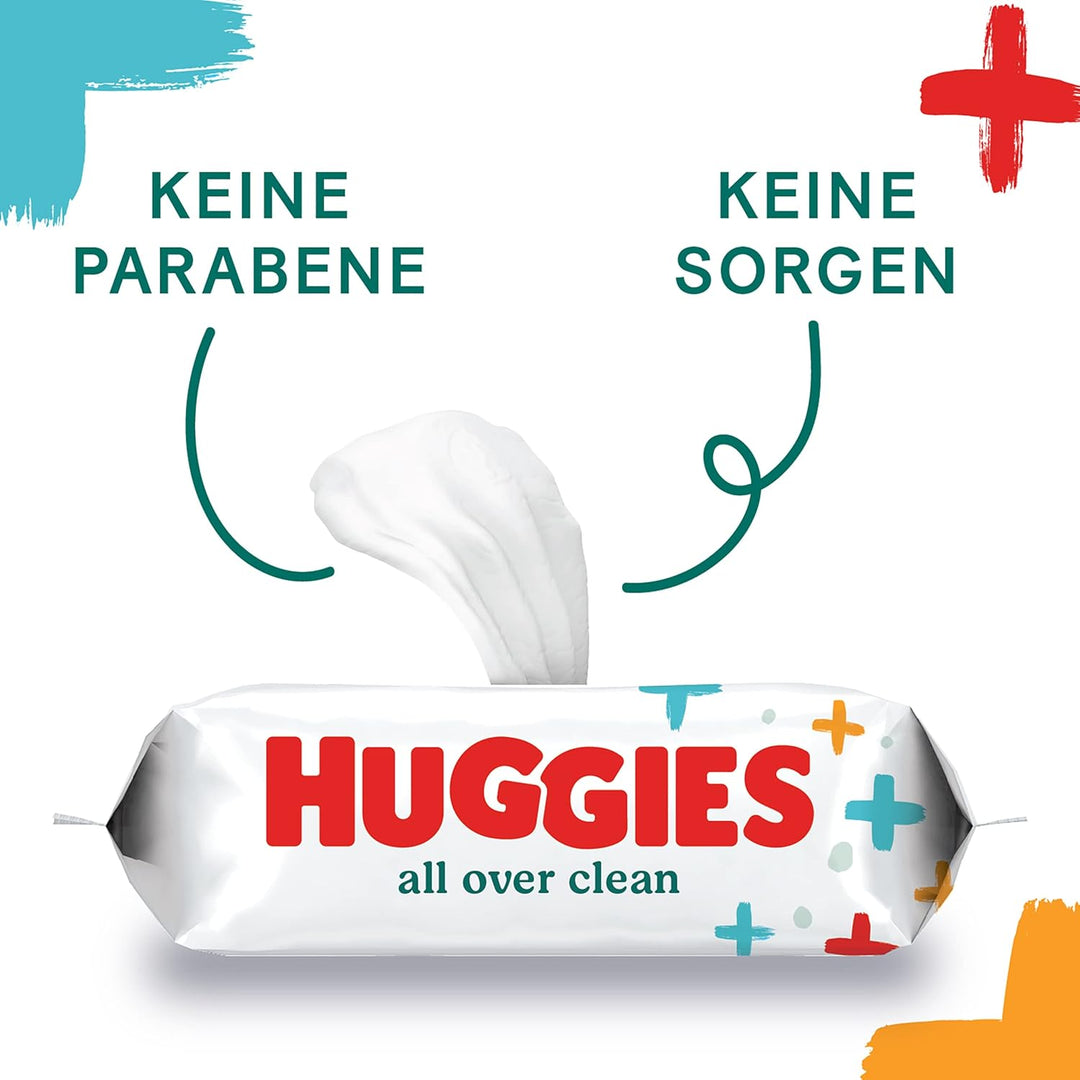 Huggies Baby-Feuchttücher All Over Clean, Für den ganzen Körper, Dezent und frisch, 10 x 56 Tücher,