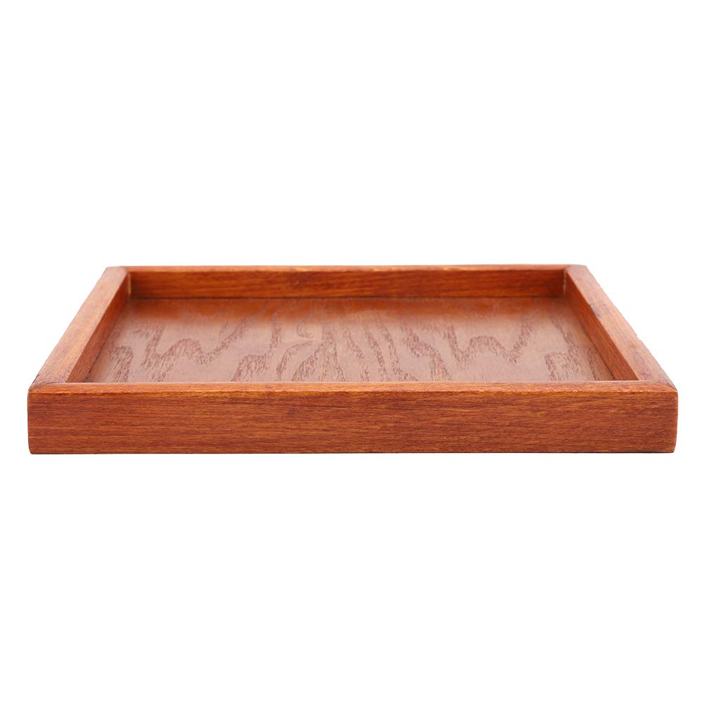 Teetablett aus Holz, Eleganter Servierteller aus Massivem Holz für Tee, Kaffee, Sushi, Snacks, für Z