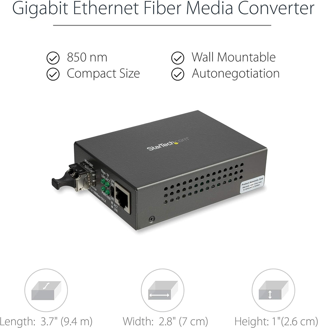 StarTech.com Multimode (MM) LC Glasfaser Medienkonverter für 10/100/1000 Netzwerk - 550m - Gigabit E