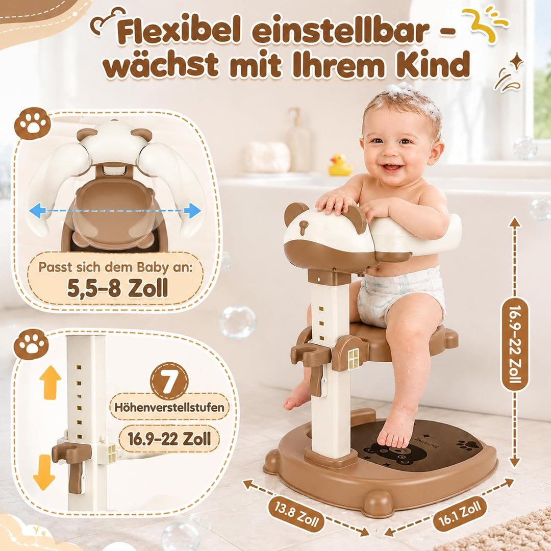 Baby Dusche Ständer Höhenverstellbar, Duschhilfe für Kinder 6-36 Monate | BPA-freier Baby Badestände