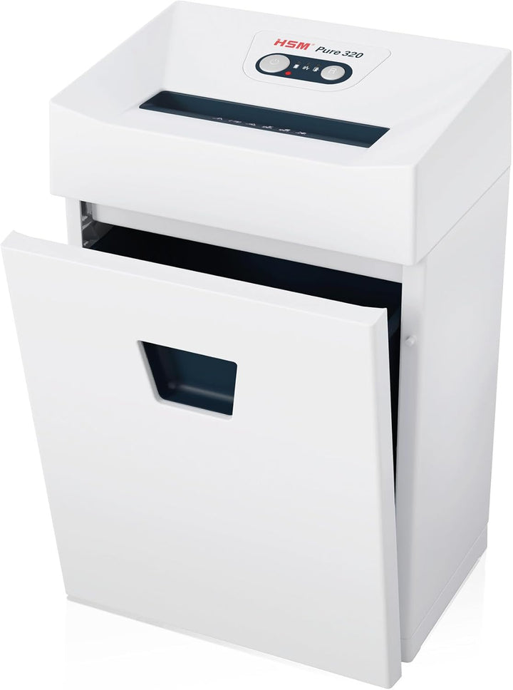 HSM Pure 320 Aktenvernichter I Streifenschnitt 3,9 mm I Sicherheitsstufe P-2 I Office Schredder für