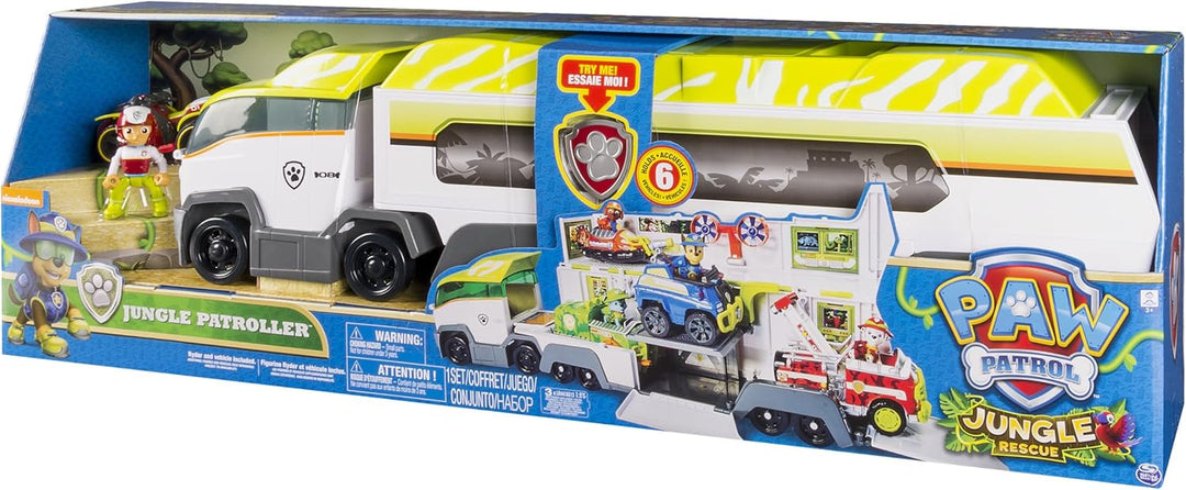 Nickelodeon PAW Patrol – Jungle Rescue – Jungle Patroller – Dschungel Teamfahrzeug mit Soundeffekten
