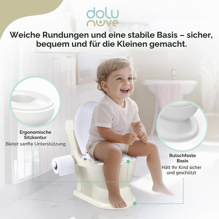 Dolu XL Pädagogisches Töpfchen – bequem & einfach zu bedienen – Relax Beige – perfekt für das Töpfch