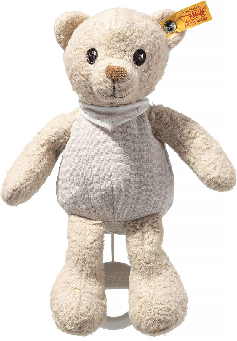 Steiff 242779 GOTS Noah Teddybär Spieluhr, BEIGE, 23cm