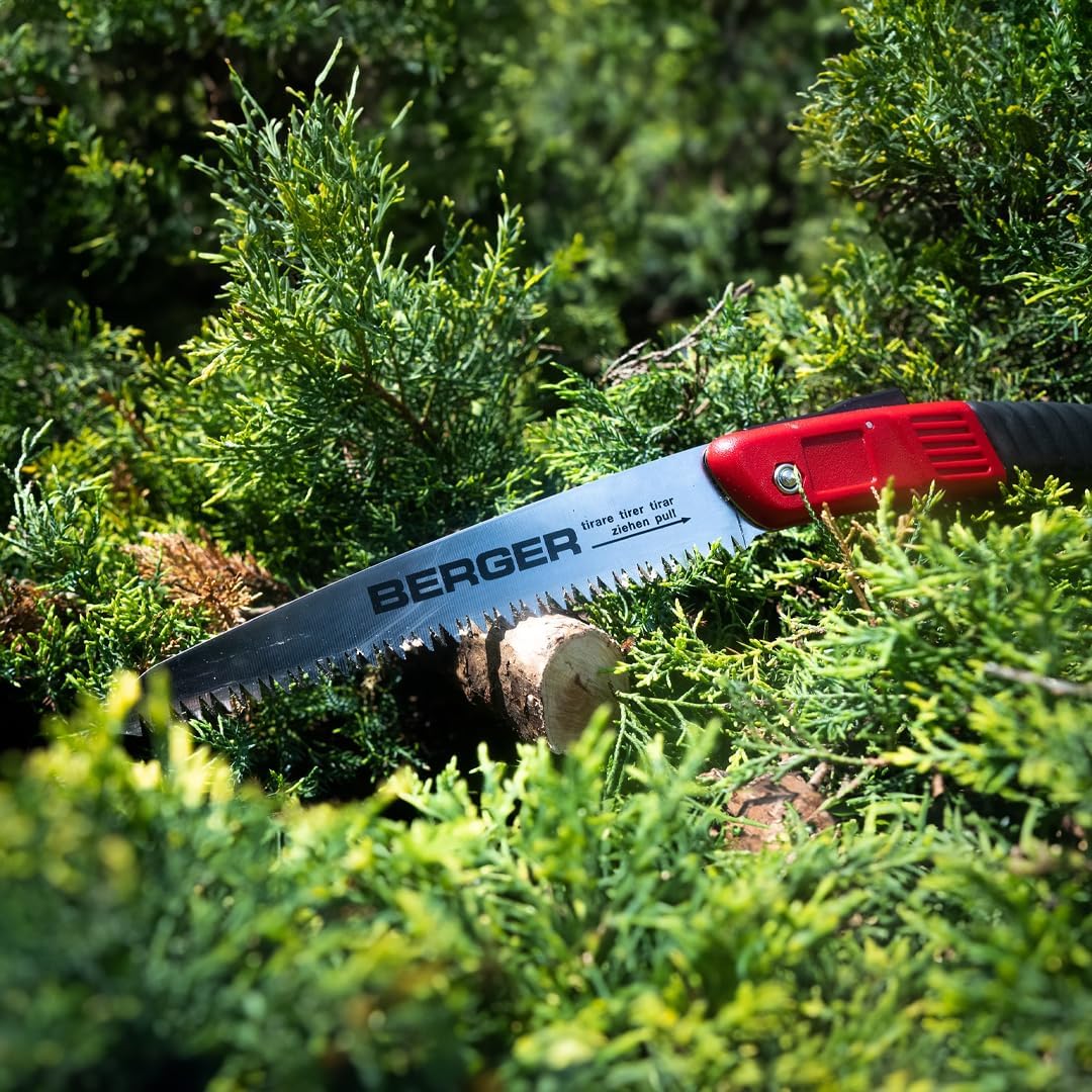 Berger Klappsäge 64650 aus Kohlenstoffstahl mit austauschbarem Sägeblatt, Länge: 18 cm Klappsäge 180