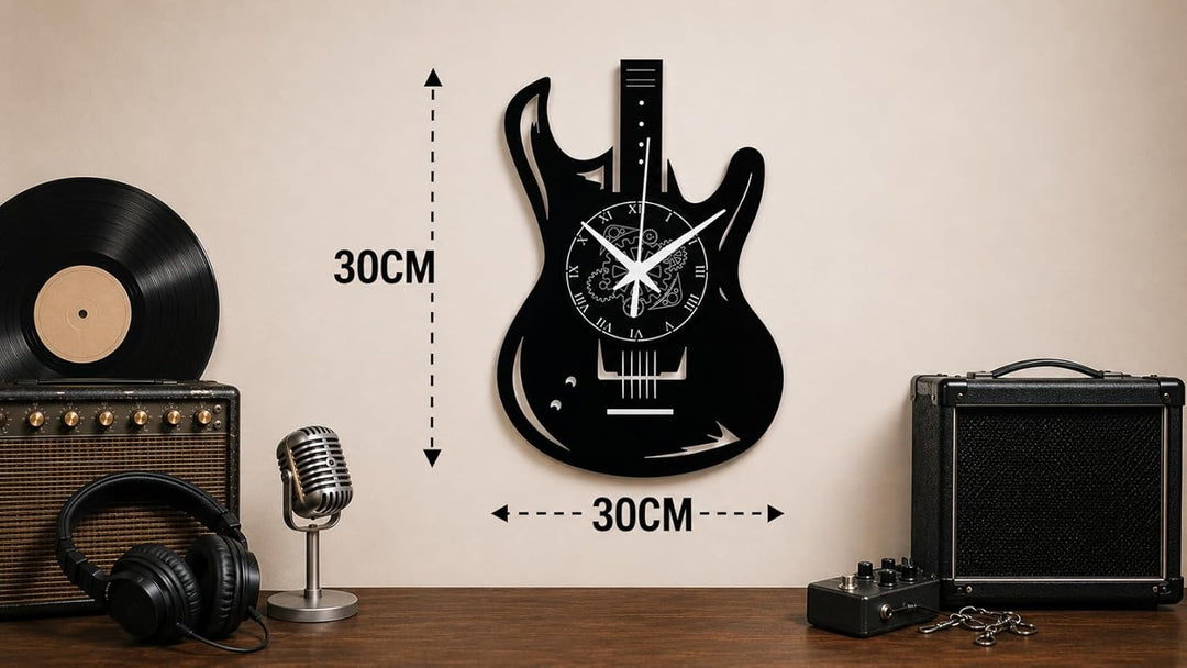 Vinyl Wanduhr Vintage Handgemache Schallplatten-Design Dekor Gitarren Bass Rock Metal Punk Musik