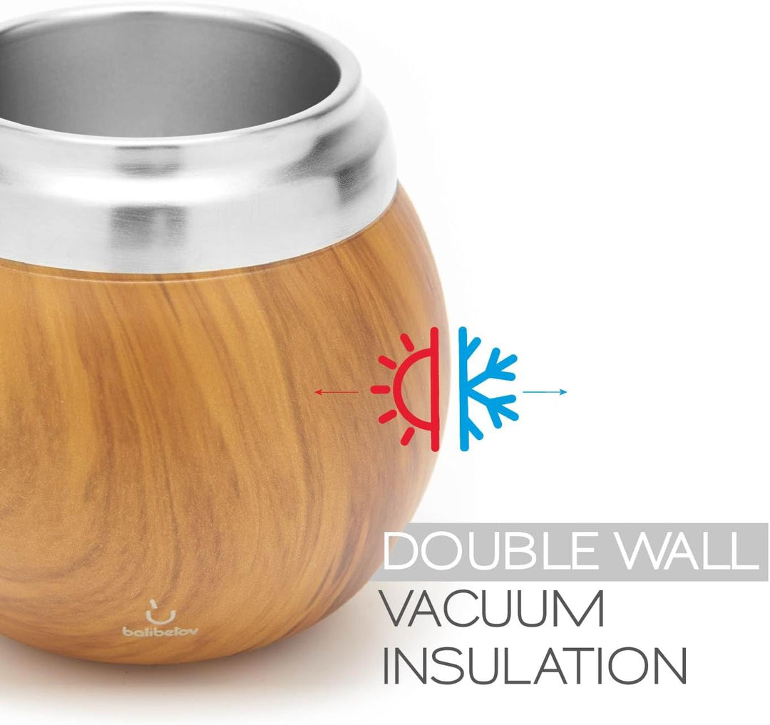 Yerba Mate Set - Modernes Yerba Mate Gourd Kit - Edelstahl mit Calabash Form und Bombilla - Einfach