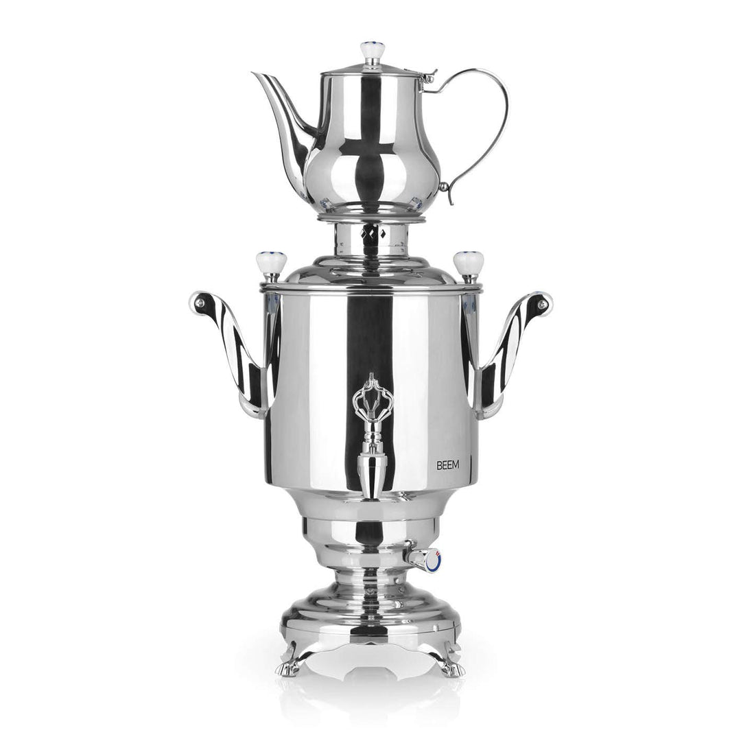 BEEM SAMOWAR Romanov - 5 l | Teekocher elektrisch | 1.800 W | Edelstahl | 5 l Wasserbehälter | 1,3 l