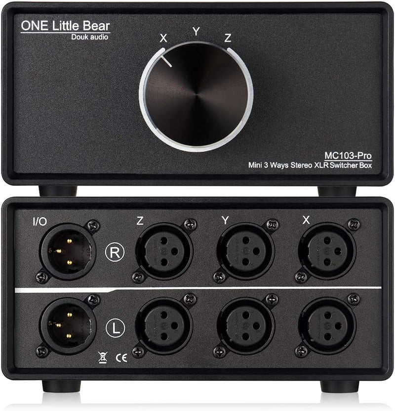 Nobsound 3-IN-1-OUT XLR Audio Switch ; Balanced Audio Converter ; 3-Way Stereo Passive Audio Selecto