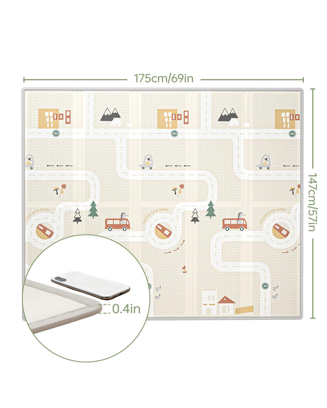 BG-BABYGO Krabbelmatte Baby &amp; Spielmatte für Babys– 147 * 177 * 1CM Spielmatte Baby Faltbar, wasserd