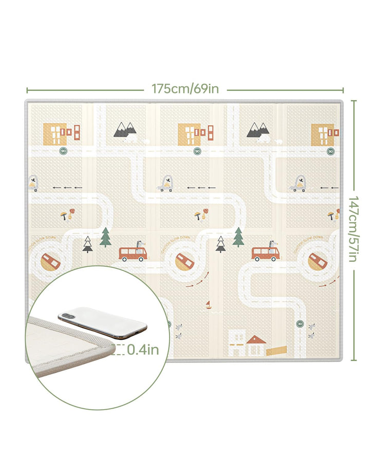 BG-BABYGO Krabbelmatte Baby &amp; Spielmatte für Babys– 147 * 177 * 1CM Spielmatte Baby Faltbar, wasserd