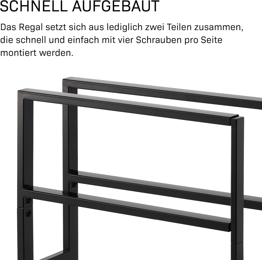 YAMAZAKI Extendable shoe rack 2 tier für Schuhe - Line - black Schwarz Single, Schwarz Single