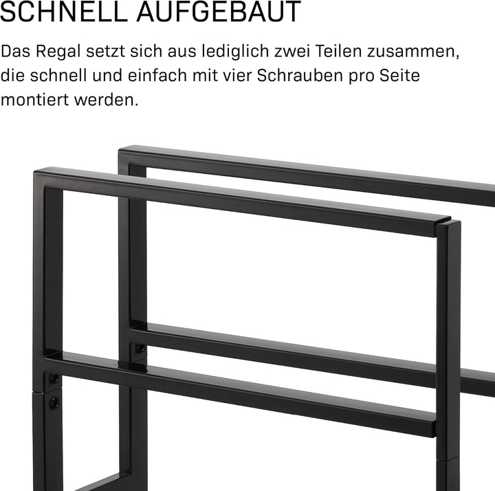 YAMAZAKI Extendable shoe rack 2 tier für Schuhe - Line - black Schwarz Single, Schwarz Single