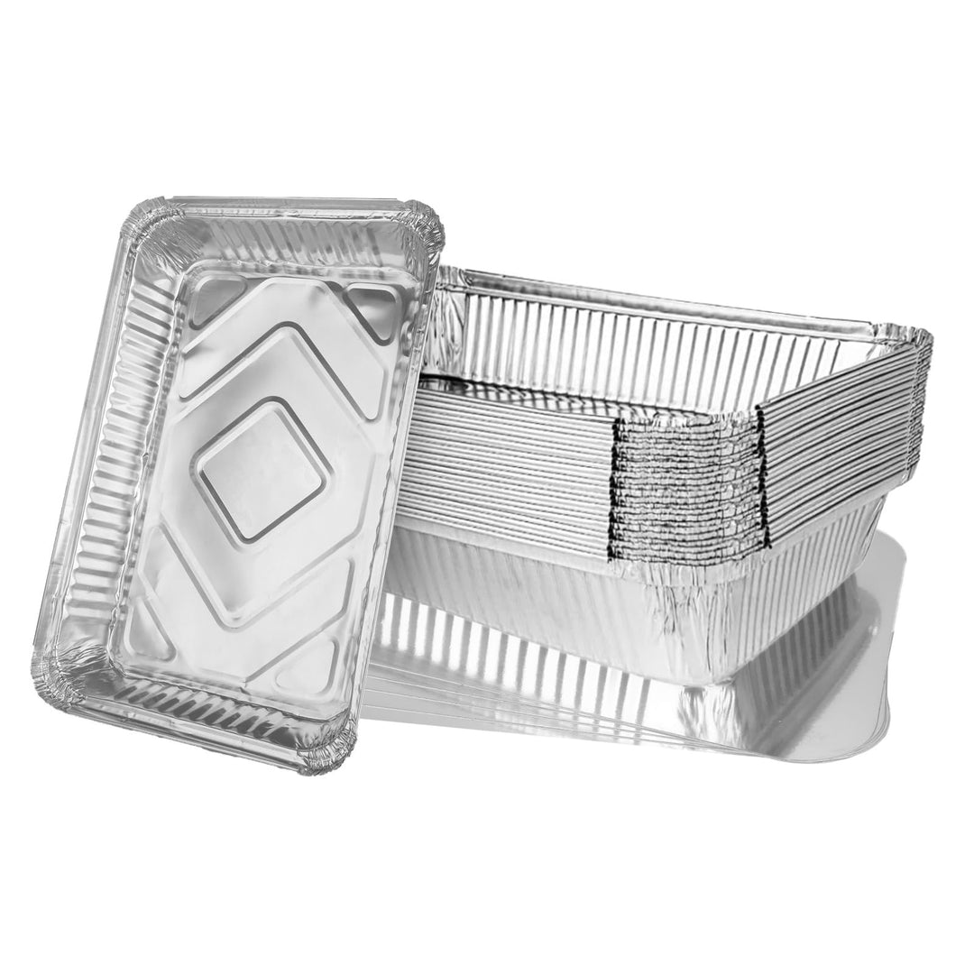 MIVIDE 30 Stück Grill Aluschalen mit Deckel, 2200ml Alu Grillschalen, Einwegschalen aus Aluminium fü