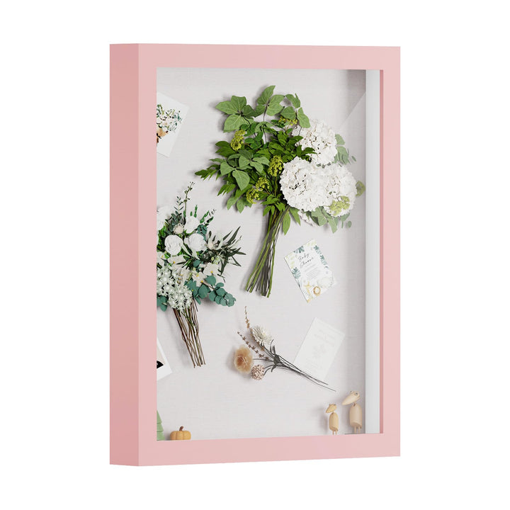 Muzilife 3D Bilderrahmen zum Befüllen mit Echter Glasscheibe, 24x30x2,5cm Tiefer MDF Rahmen, Objektr
