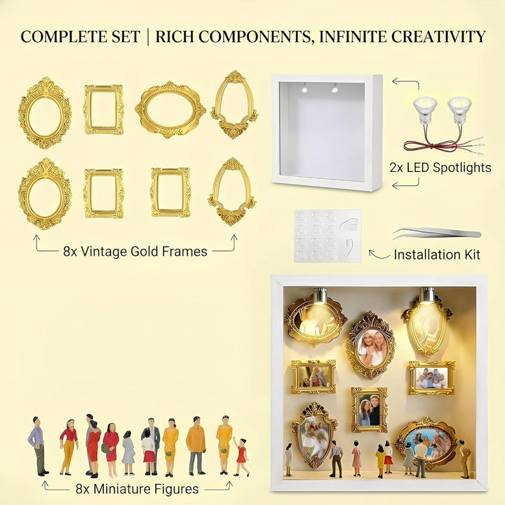 DIY Mini Museum Bilderrahmen,Mini Figuren Menschen Museum Silhouette Box, Menschen Figuren Museums M
