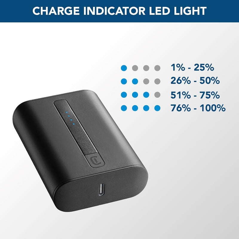 Cellularline | Tragbare Ladegeräte | Extra kompaktes tragbares Ladegerät 10000Mha - USB-C Power Deli