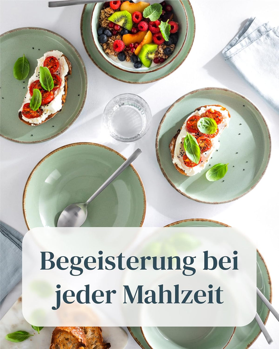 Steingut Suppenteller 6 Pers. Rustic Hochwertiges Landhausstil TEST SEHR GUT Tiefe Teller Set - Krat