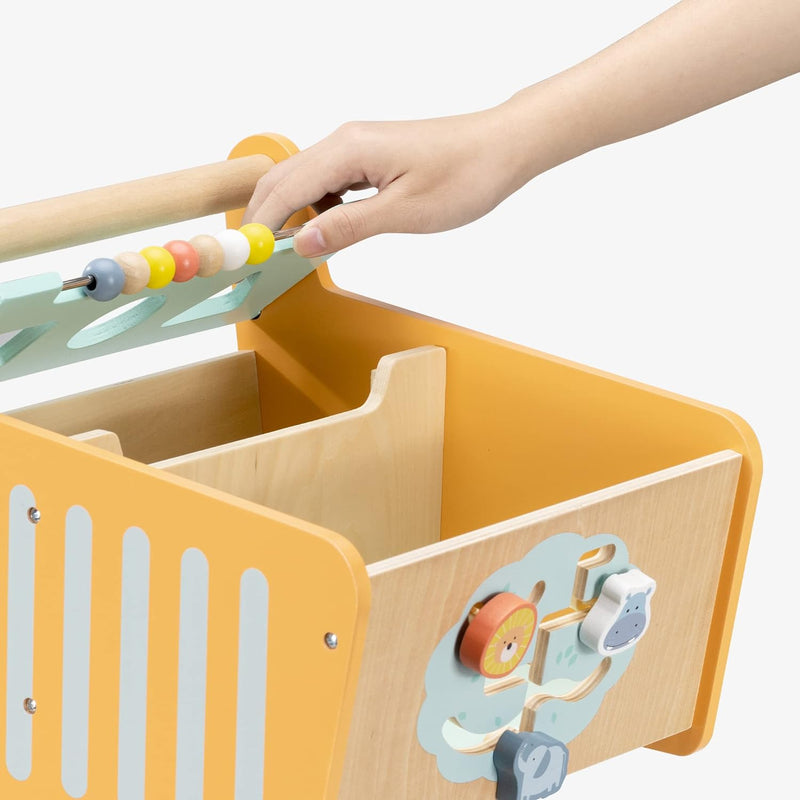 Navaris Spielzeug Einkaufswagen aus Holz - Kinder Lauflernwagen - für Mädchen und Jungen - ab 12 Mon