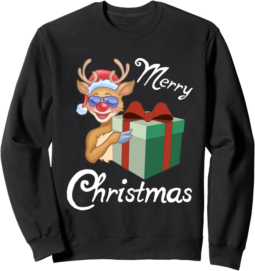 Weihnachten Rentier Jungs Mädchen Xmas Weihnachts Sweatshirt