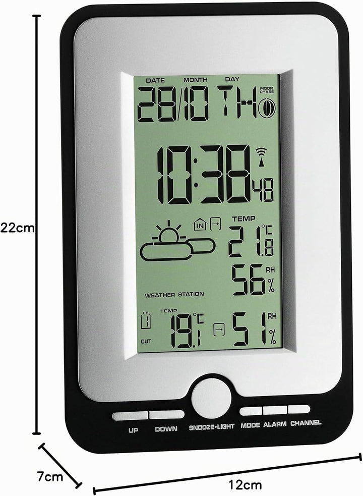TFA Dostmann Funk-Wetterstation Multy 35.1134.10 (Silber-schwarz)