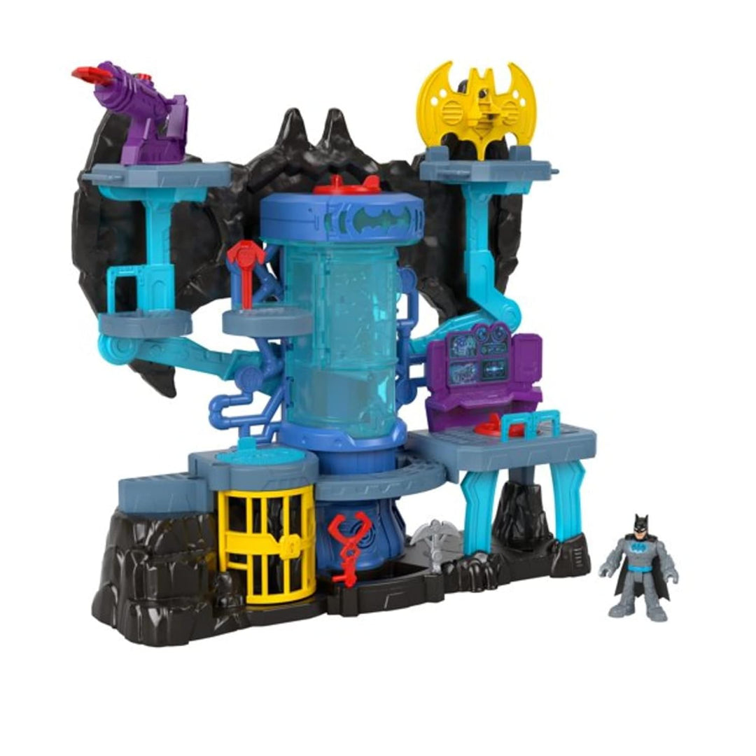 Fisher-Price Imaginext HGN70 - Super Friends Bat-Tech Bathöhle, Batman-Spielset mit Lichtern und Ger