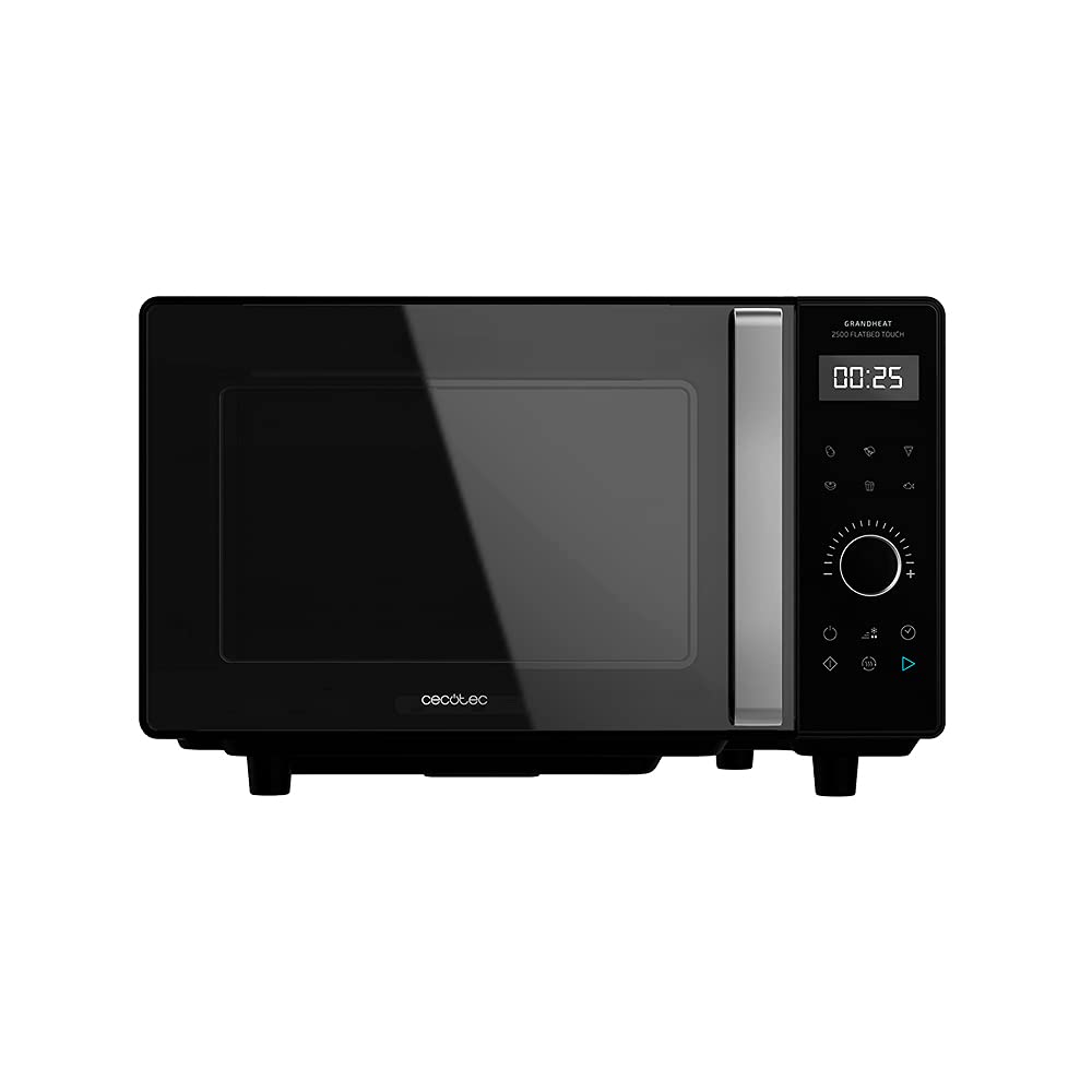 Cecotec Digitale Touch-Mikrowelle ohne Teller GrandHeat 2500 Flatbed Touch Black. 800 W, 25 Liter Fa