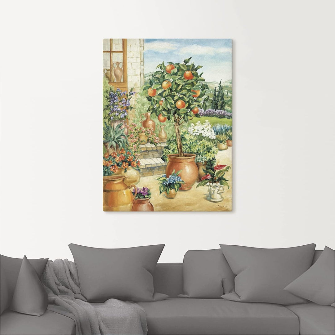 Artland Leinwandbild Wandbild Bild auf Leinwand 60 x 80 cm Landschaften Garten Malerei Grün A6YA Ora