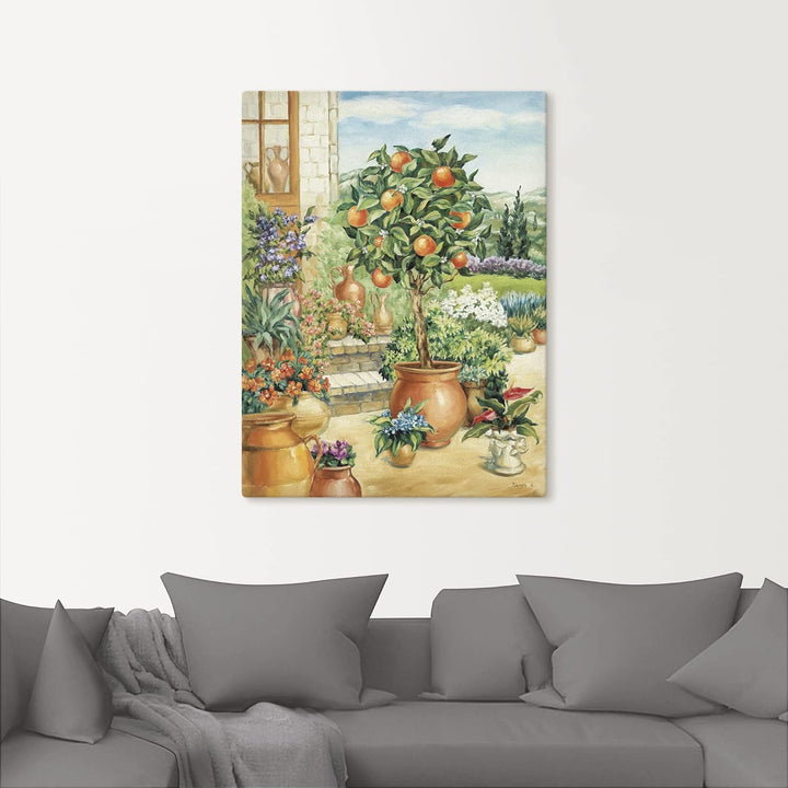 Artland Leinwandbild Wandbild Bild auf Leinwand 60 x 80 cm Landschaften Garten Malerei Grün A6YA Ora