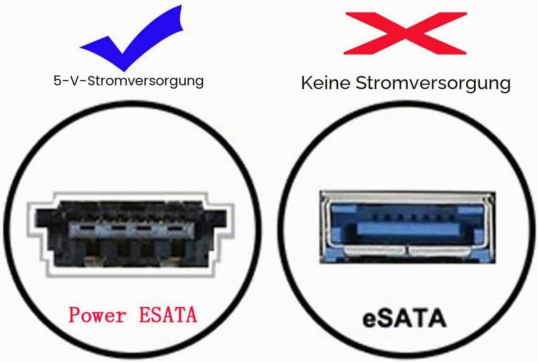 xiwai USB-C auf Power Over eSATA DC5V Adapter USB 3.0 auf HDD/SSD/ODD eSATAp Konverter
