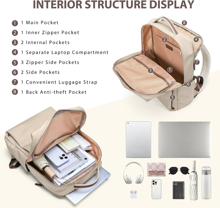Laptop Rucksack, Rucksack Handgepäck 16 Zoll, Rucksack Damen und Herren, Bussiness Rucksack Wasserdi