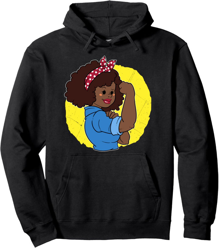 Strong Afro Amerikaner Starke Schwarze Frau Farbige Haut Pullover Hoodie