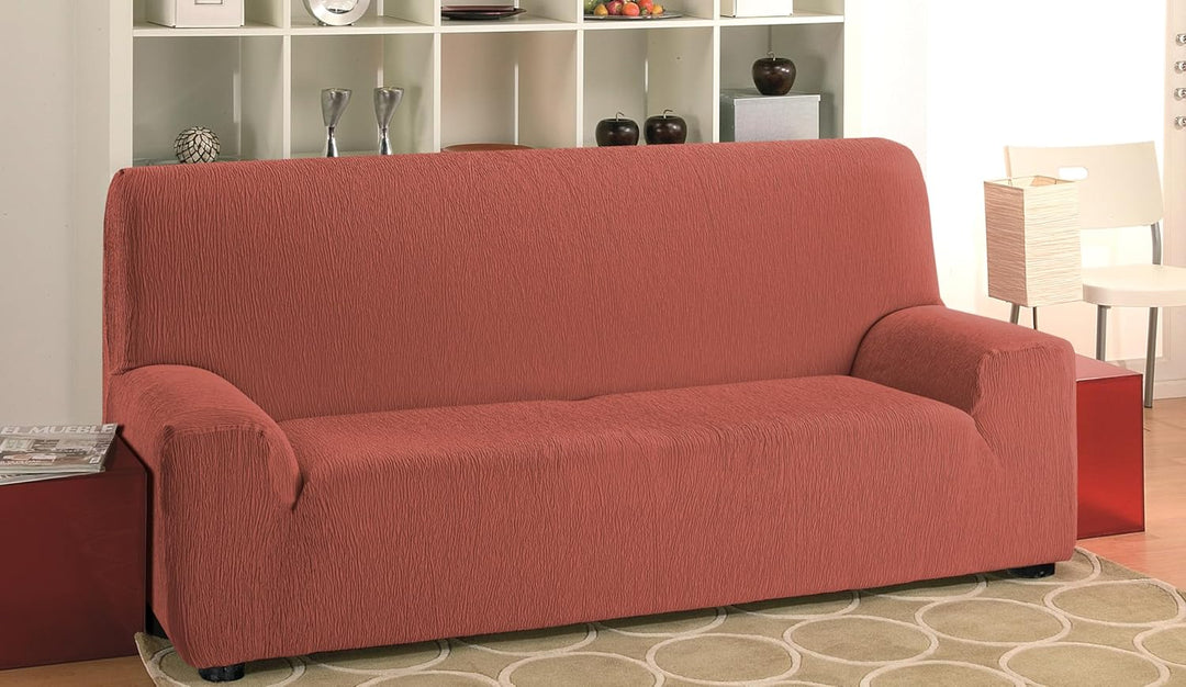 Martina Home Elastischer Sofabezug Modell Emilia 3 Plätze Rostrot (Teja) 3 Sitzer Rostrot (Teja), 3