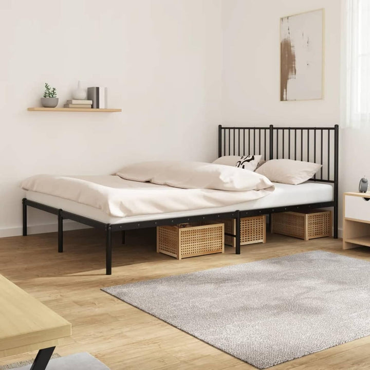 Tidyard Bettgestell mit Kopfteil Metallbett Gästebett Doppelbett/Einzelbett Bett Bettrahmen Schlafzi