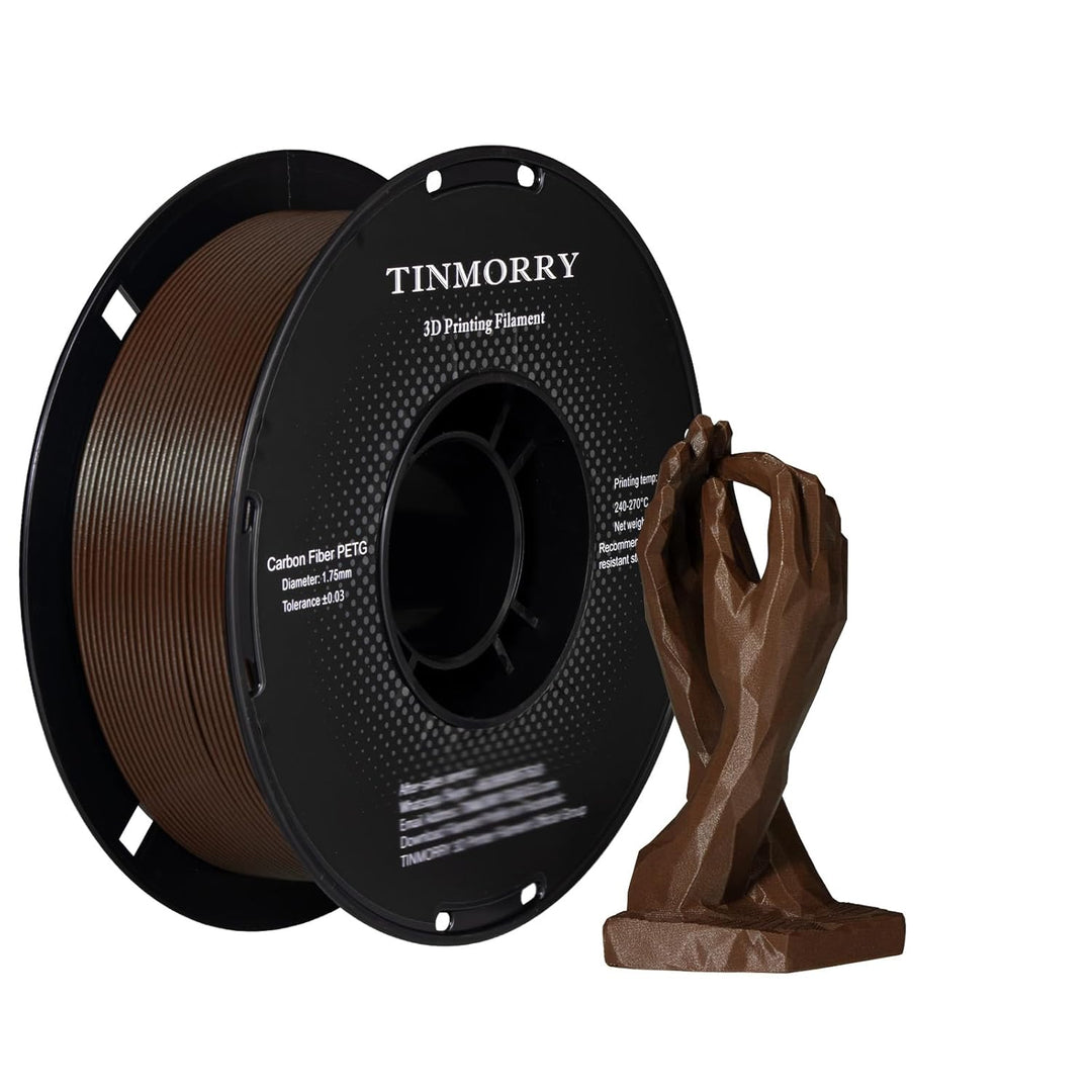 Kohlefaser PETG Filament 1.75mm, TINMORRY PETG-CF 3D-Druckmaterialien, Kompatibel mit Bambu FDM 3D-D